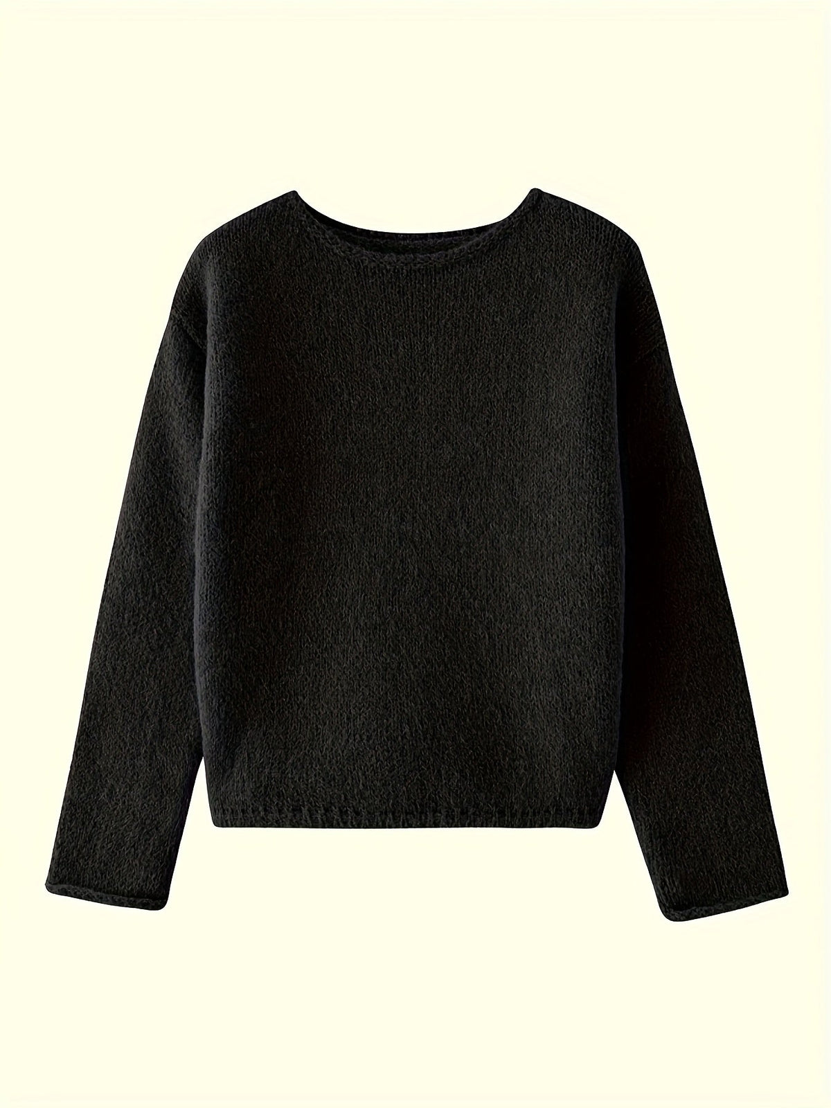 Women's Relaxed Crew Neck Sweater in Soft Knit for Casual Wear