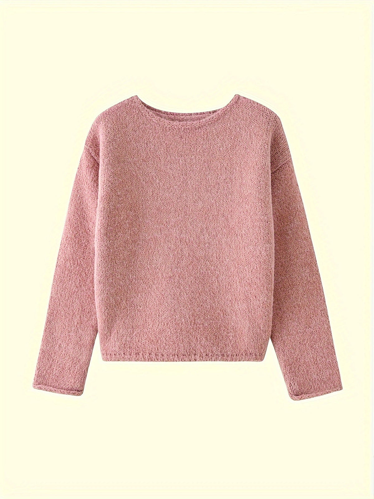 Women's Relaxed Crew Neck Sweater in Soft Knit for Casual Wear