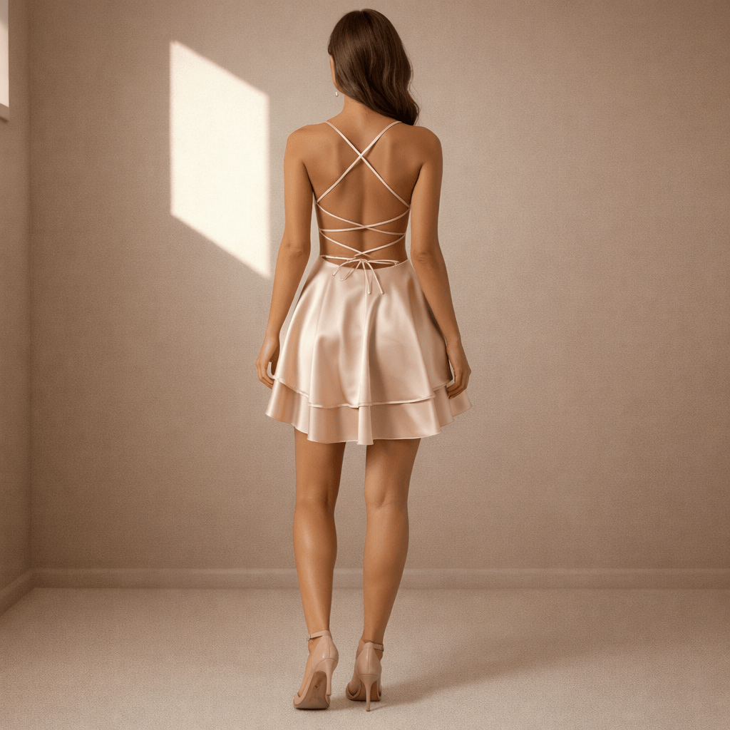 Champagne satin dress