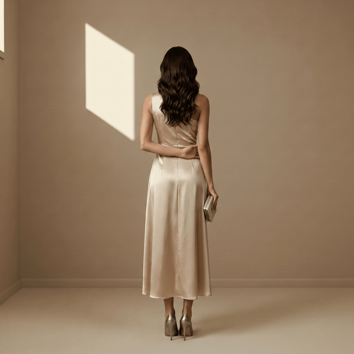 Champagne satin dress