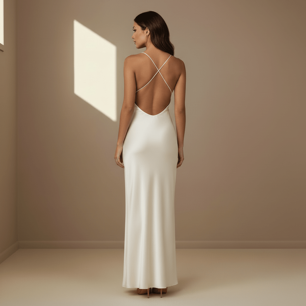 Ivory satin dress