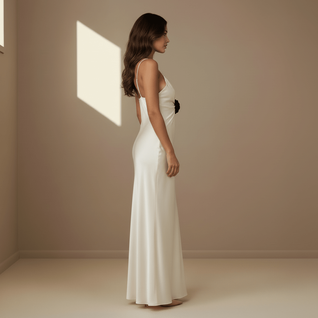 Ivory satin dress
