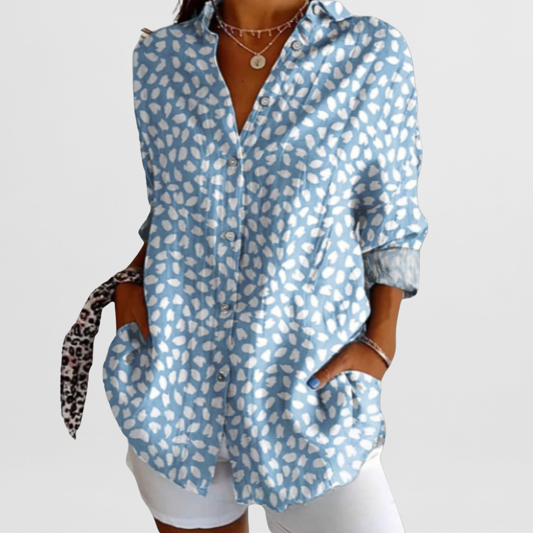 Women's Cotton Business Blouse - Lightweight, Breathable, Elegant Office Wear