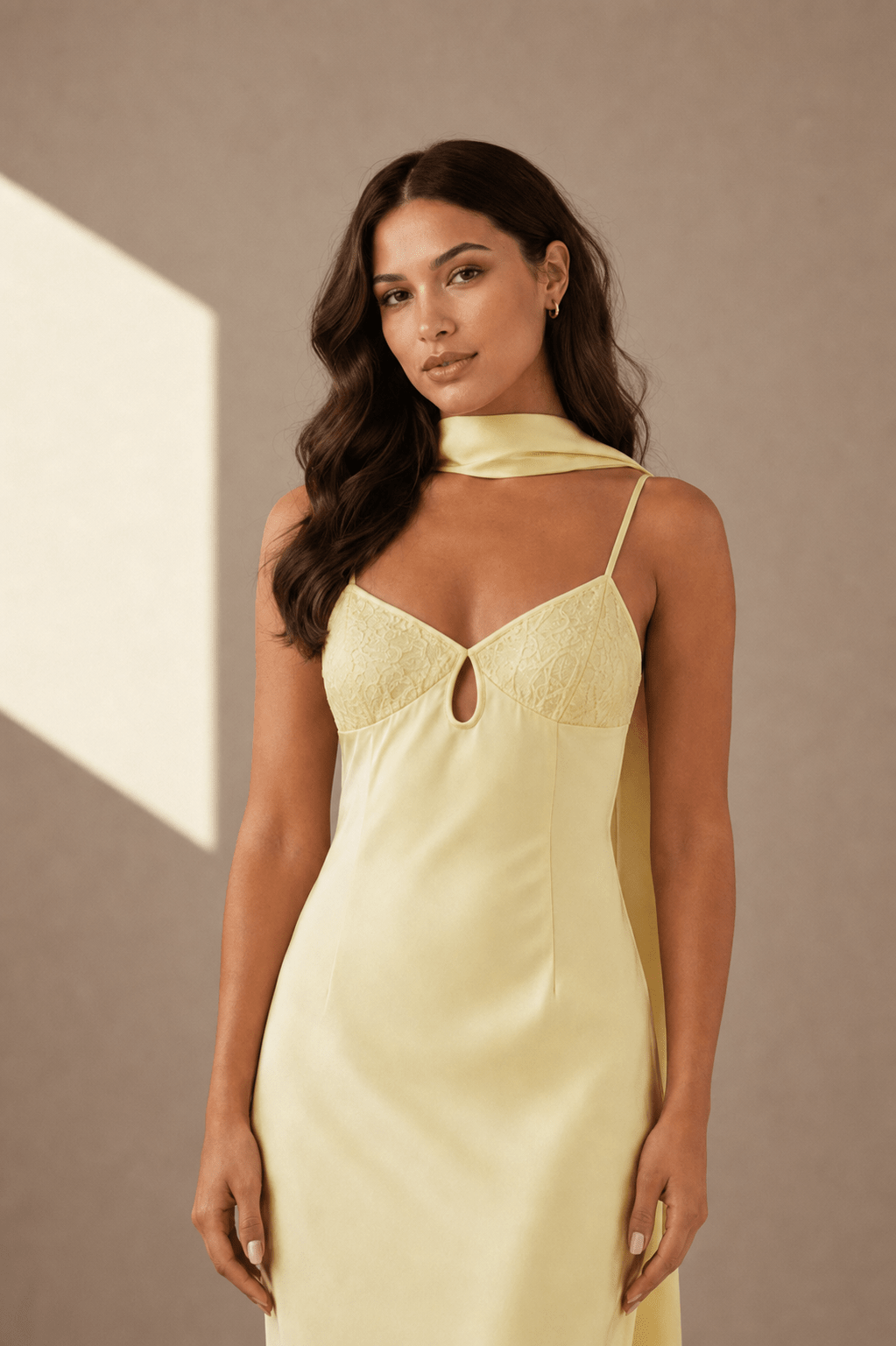 Lemon satin dress