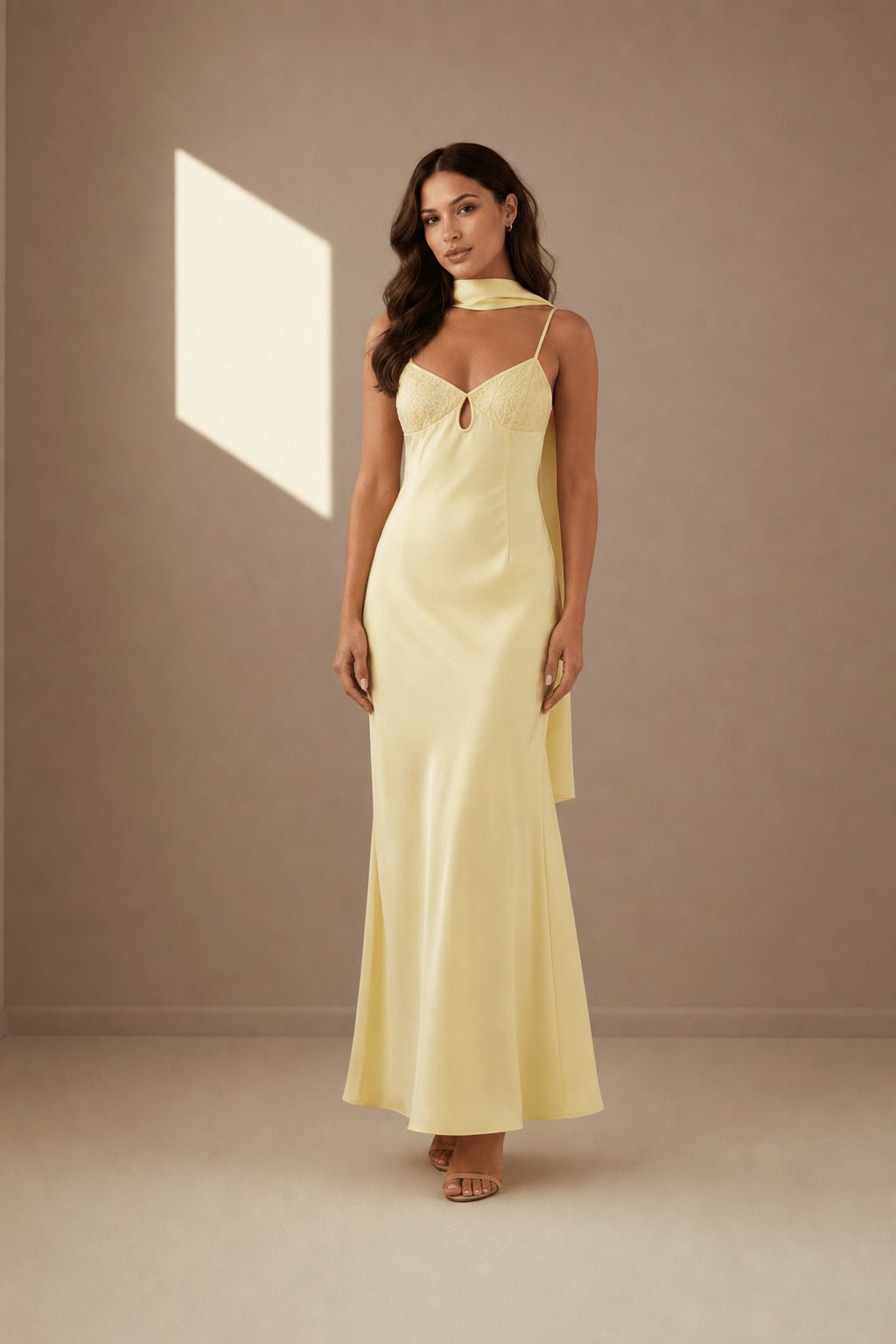 Lemon satin dress