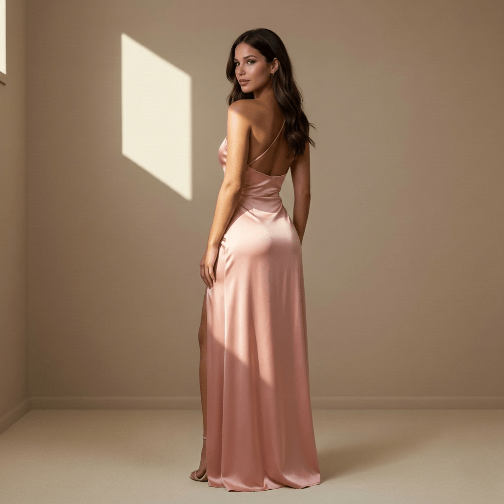 Pink satin dress