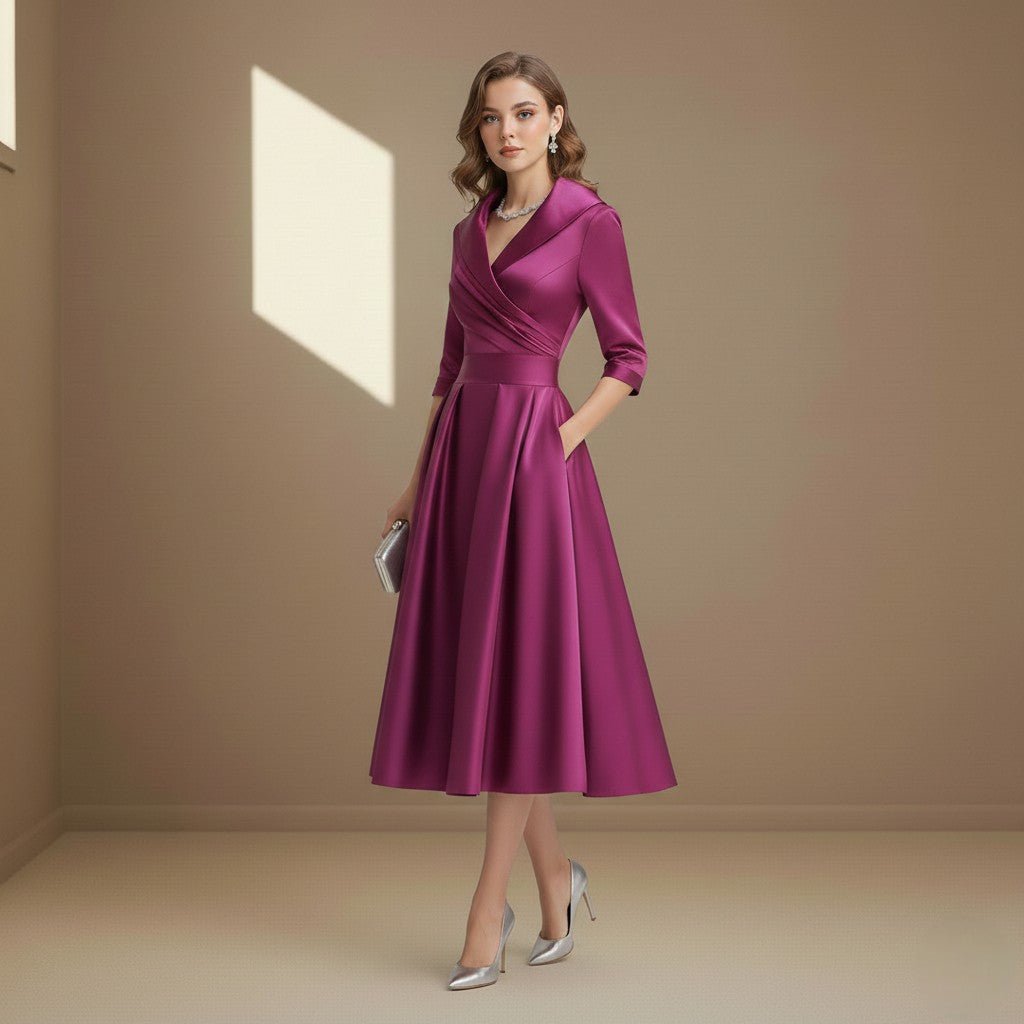 Pink satin dress