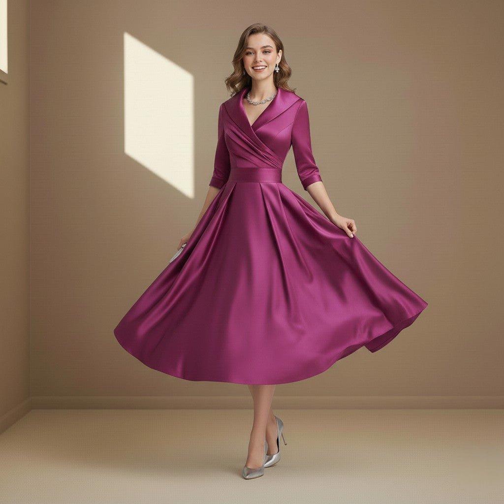 Pink satin dress