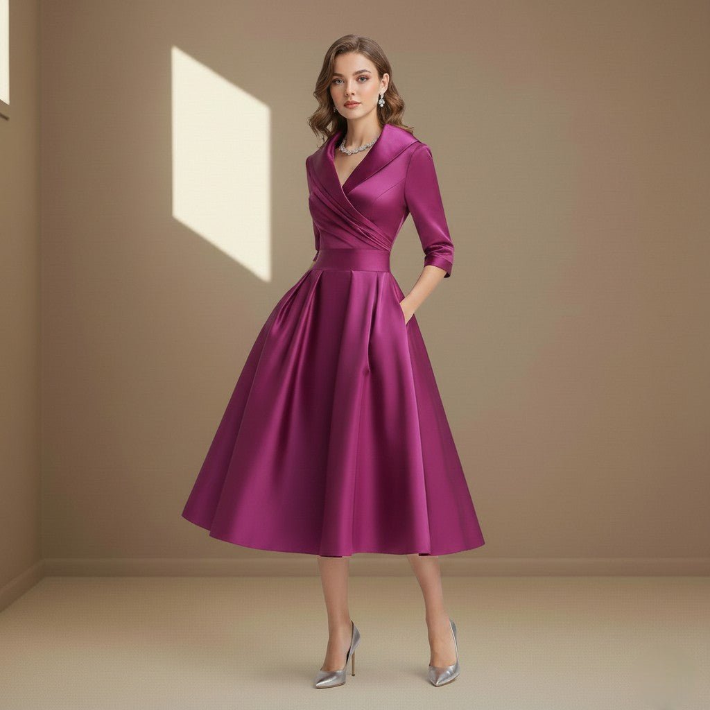 Pink satin dress