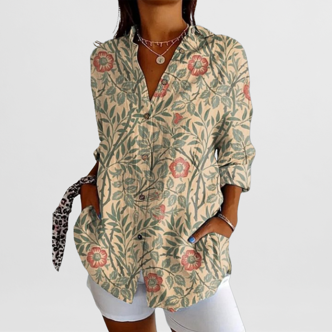 Women's Cotton Business Blouse - Lightweight, Breathable, Elegant Office Wear