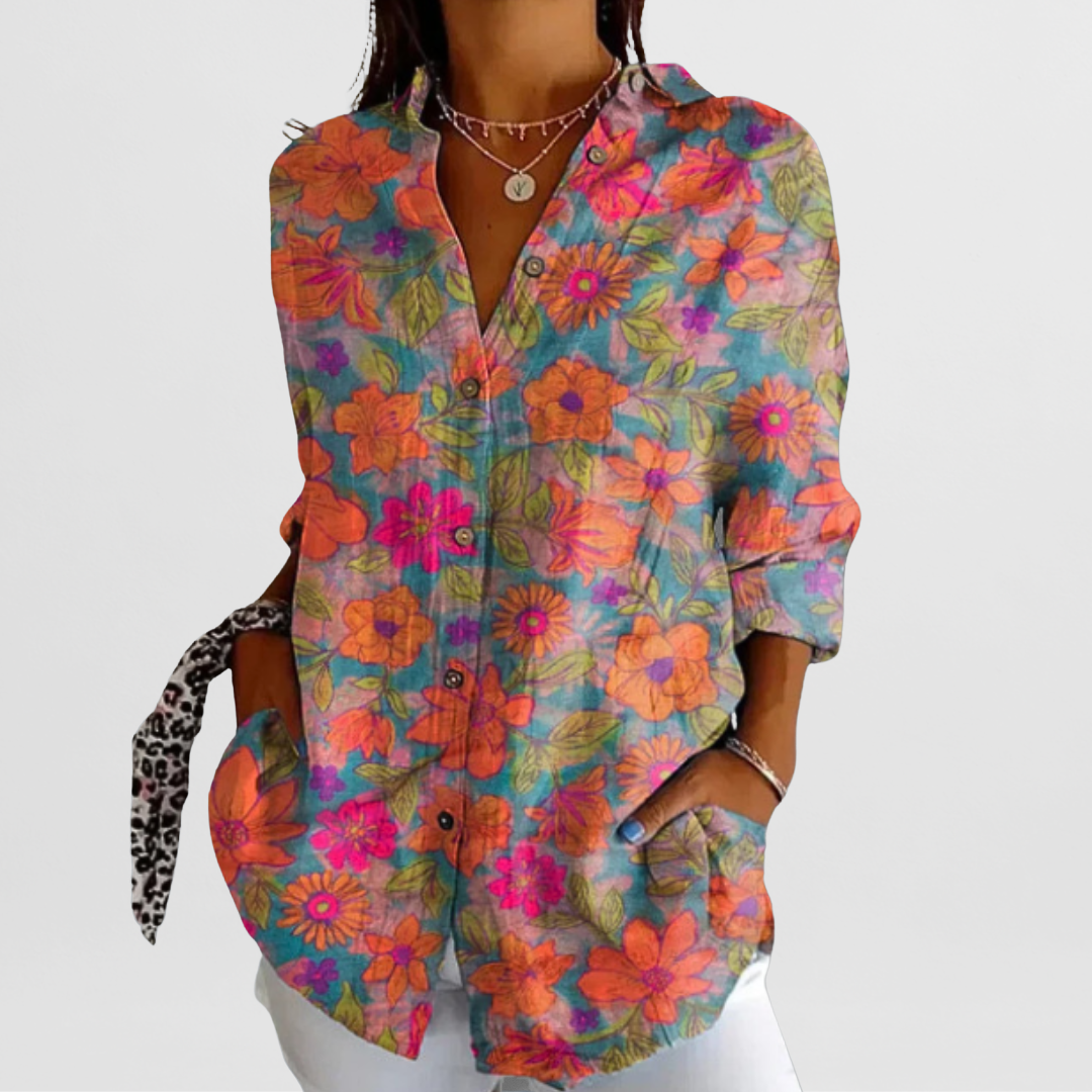 Women's Cotton Business Blouse - Lightweight, Breathable, Elegant Office Wear