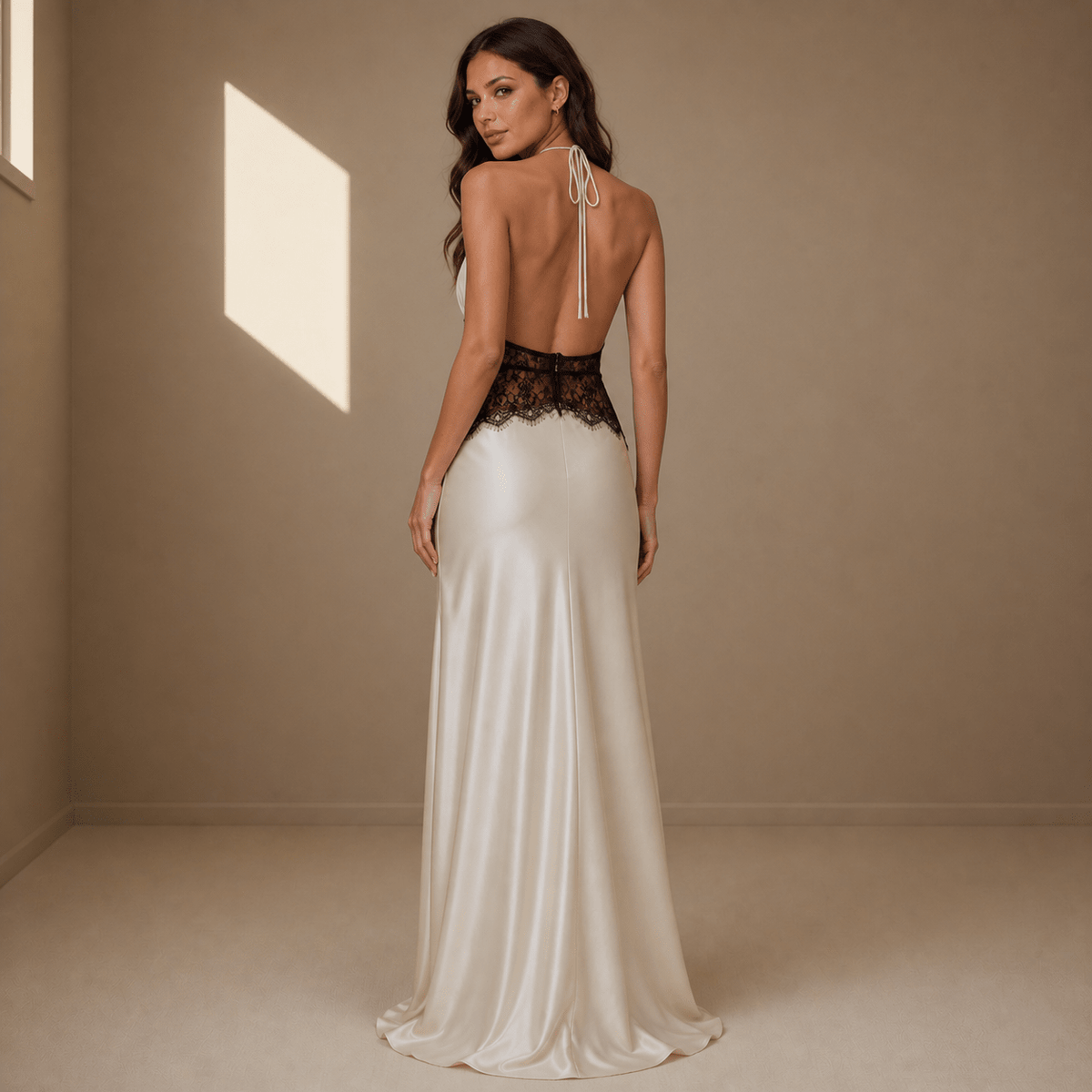 White satin dress