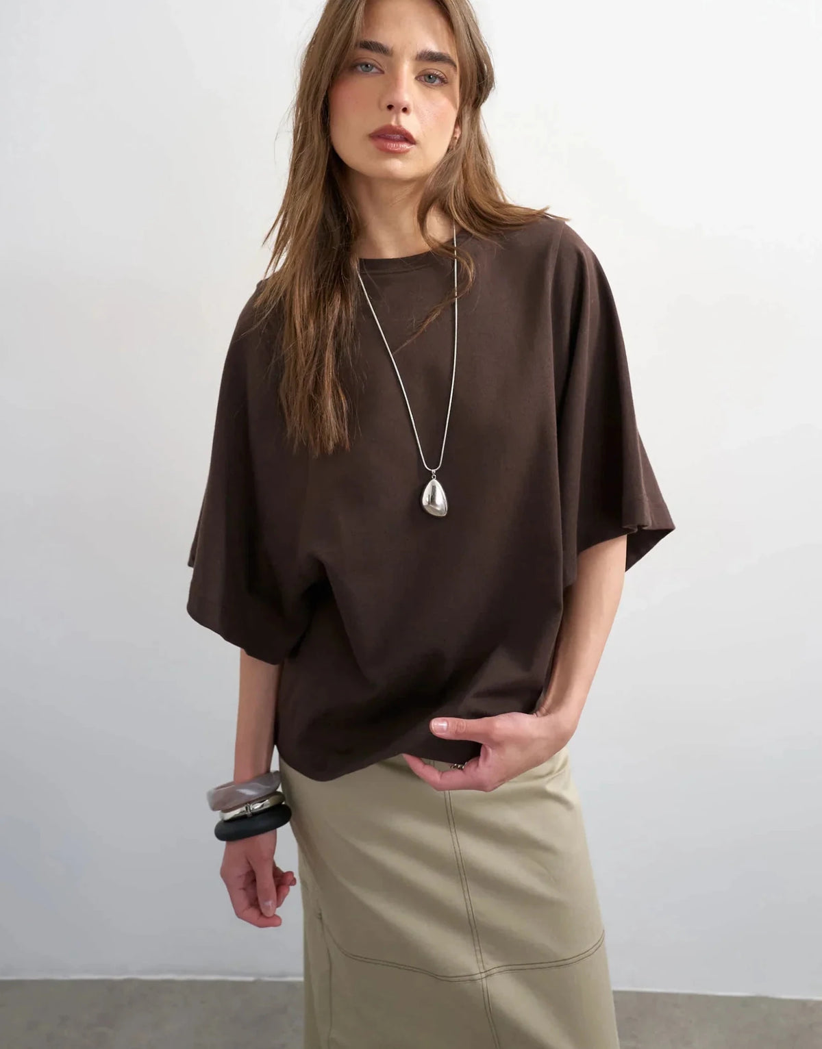 Batwing T-Shirt – Women's Oversized Short Sleeve Top, Casual Everyday Style - Satinni