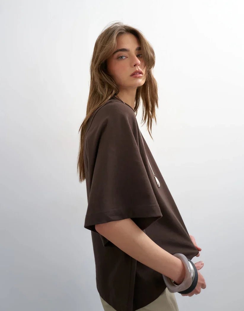 Batwing T-Shirt – Women's Oversized Short Sleeve Top, Casual Everyday Style - Satinni