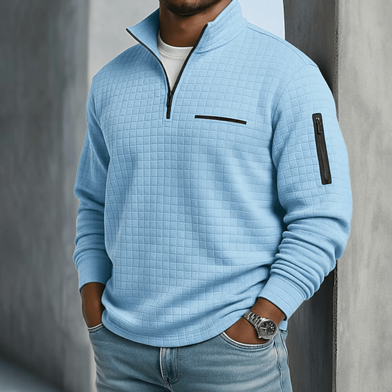 Casual Long Sleeve Waffle Shirt for Everyday Wear in Soft Cotton Blend - Satinni