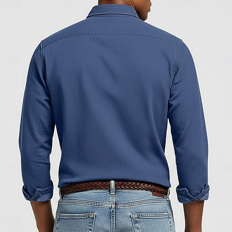 Casual Popover Shirt for Men | Lightweight Cotton | Versatile Everyday Wear - Satinnis