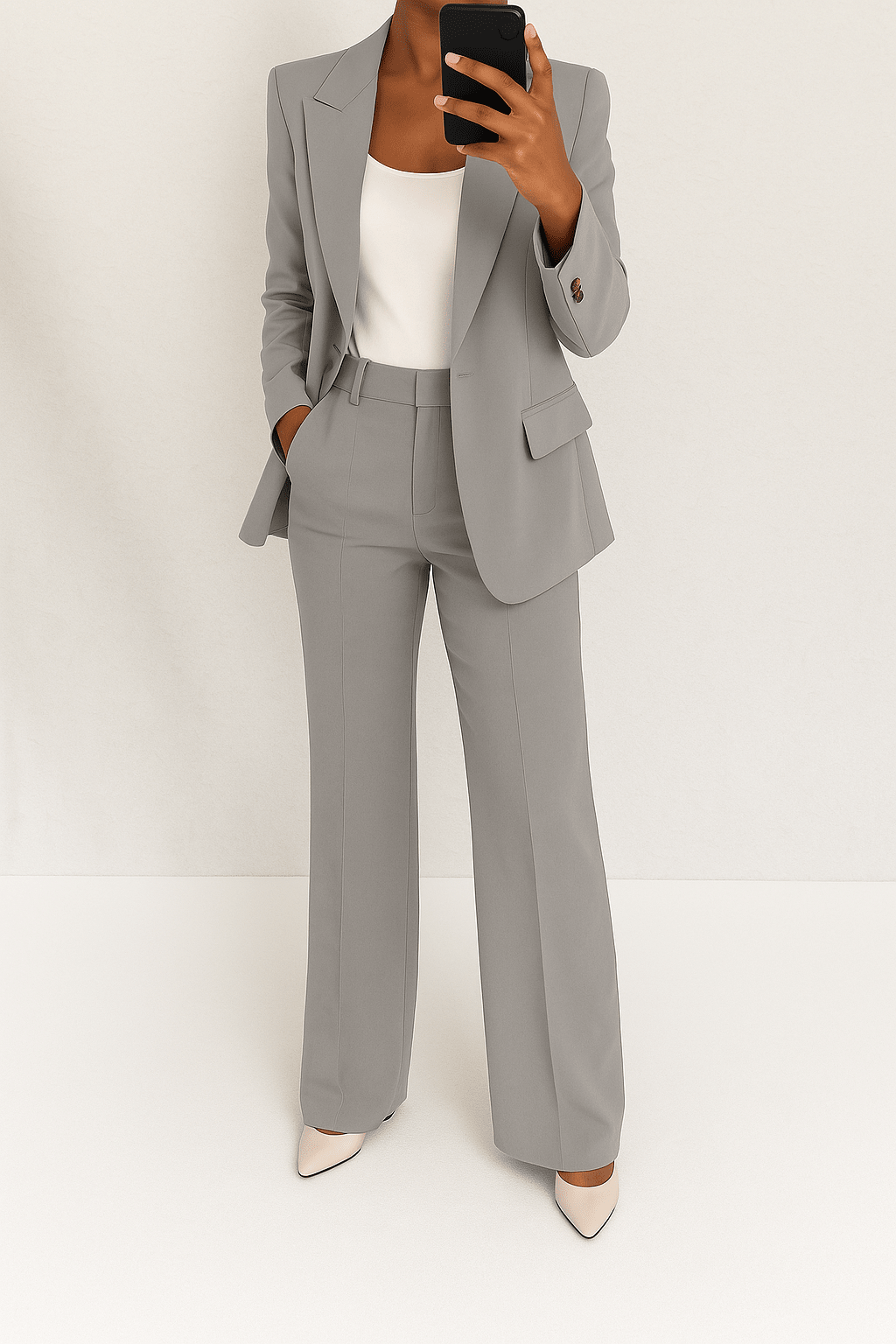 Chic Two-Piece Blazer and Trouser Set | Stylish Office Wear | Modern Fit - Satinni