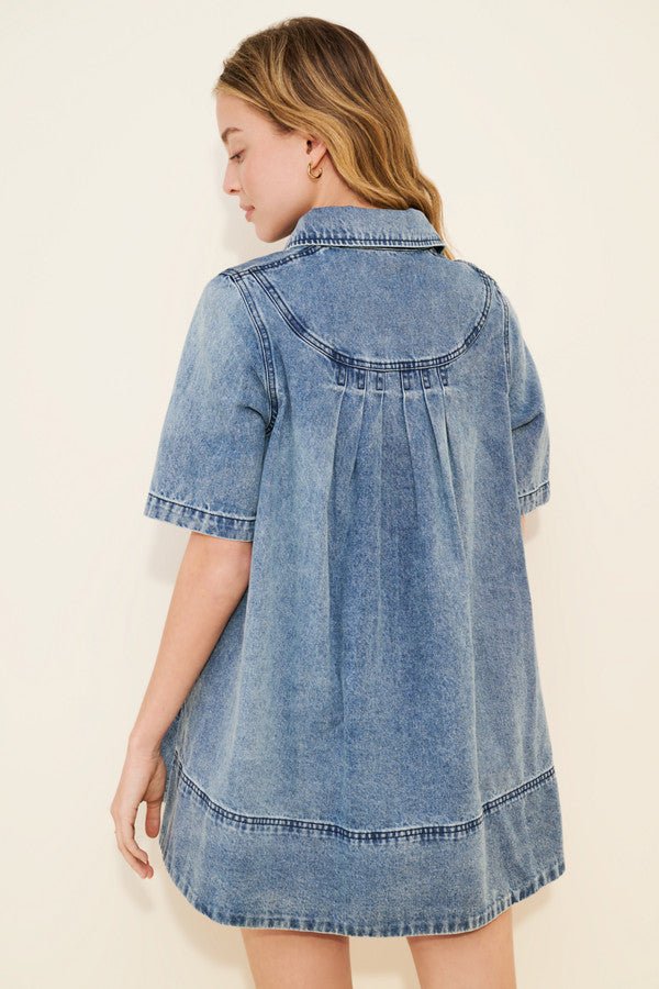 Denim Mini Dress – Casual Wear, Summer Outing - Satinni