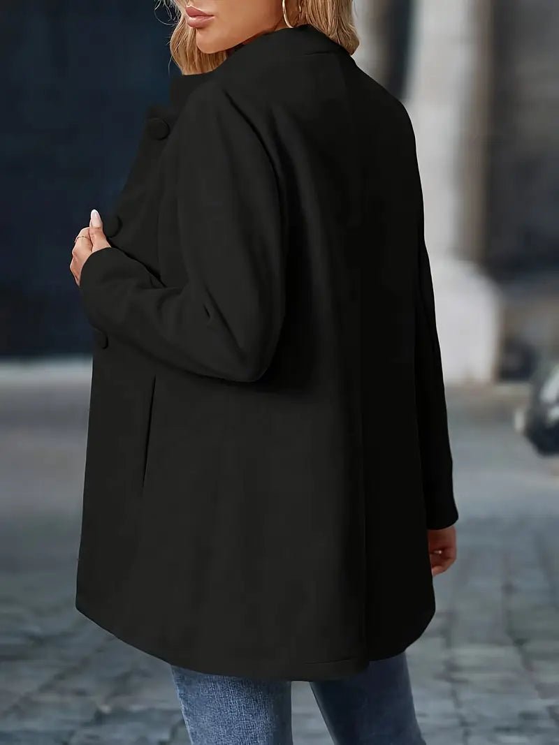 Elegant Stand-Collar Button Coat for Women | Stylish Outerwear in Classic Design - Satinni
