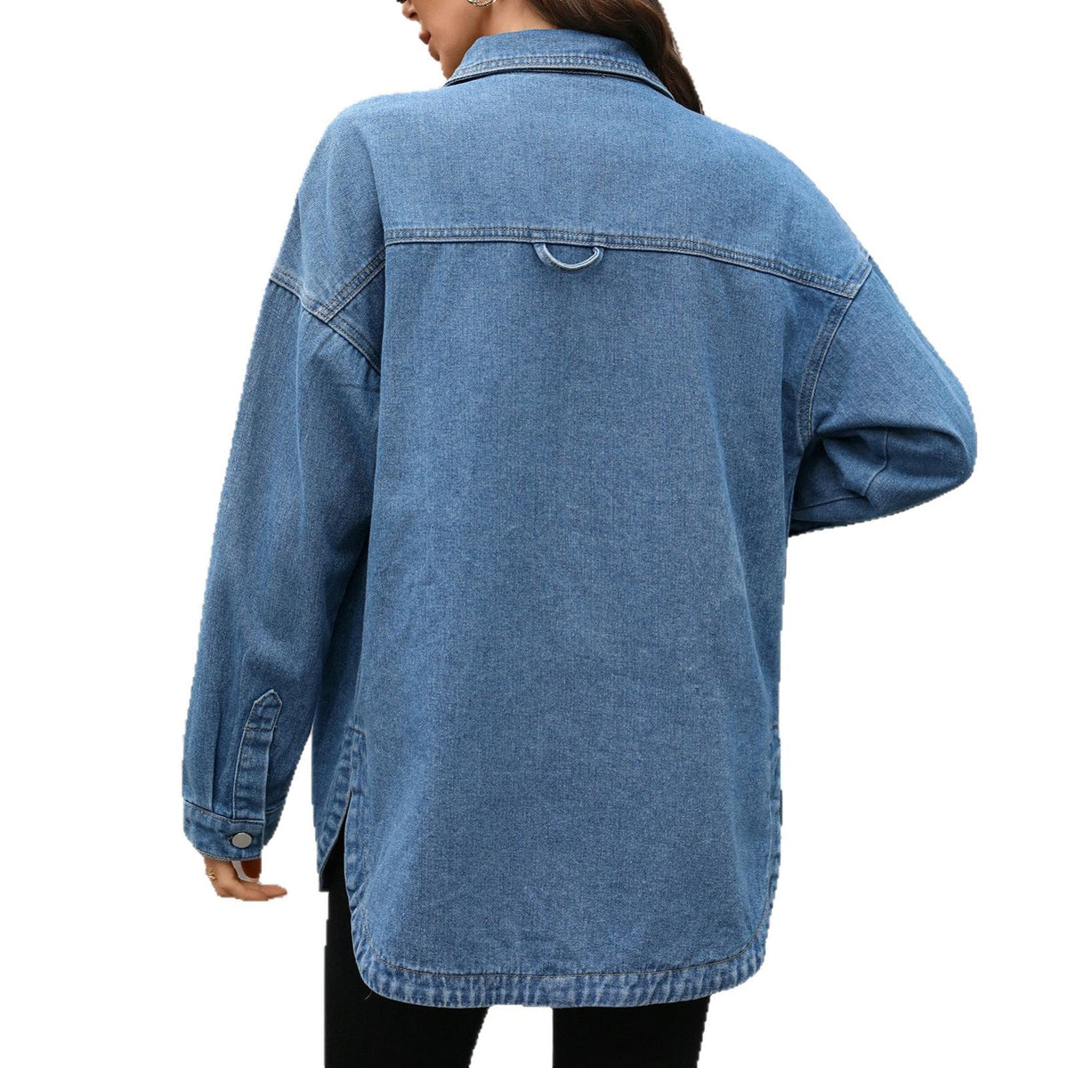 Fashionable Light-Colored Denim Long-Sleeve Jacket for Women – Casual, Everyday Wear - Satinni