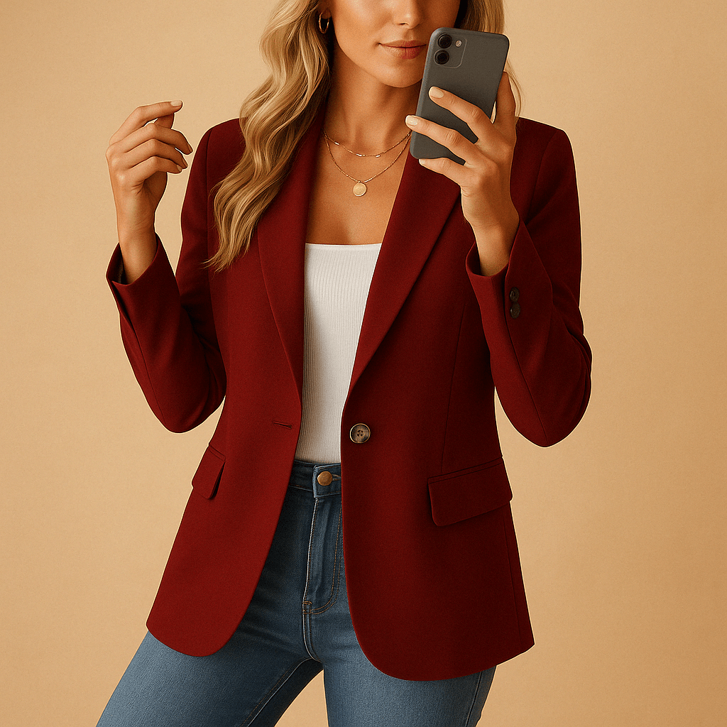Fitted Tailored Blazer in Soft Fabric for Professional and Casual Wear - Satinni