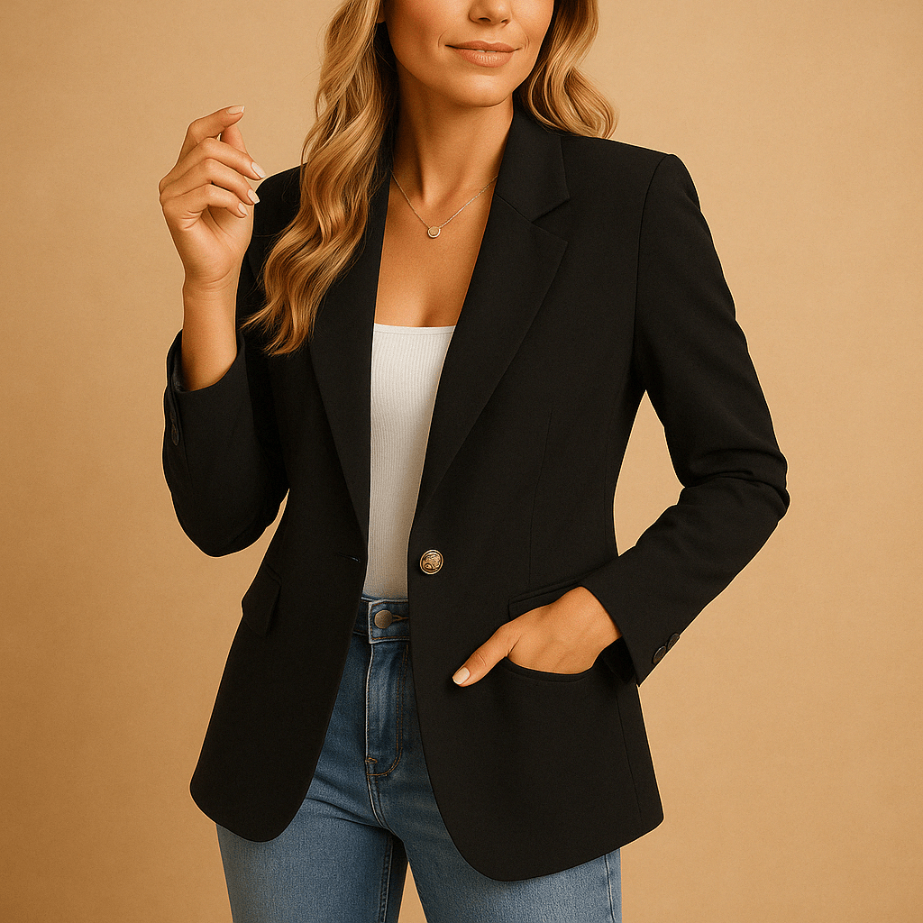 Fitted Tailored Blazer in Soft Fabric for Professional and Casual Wear - Satinni