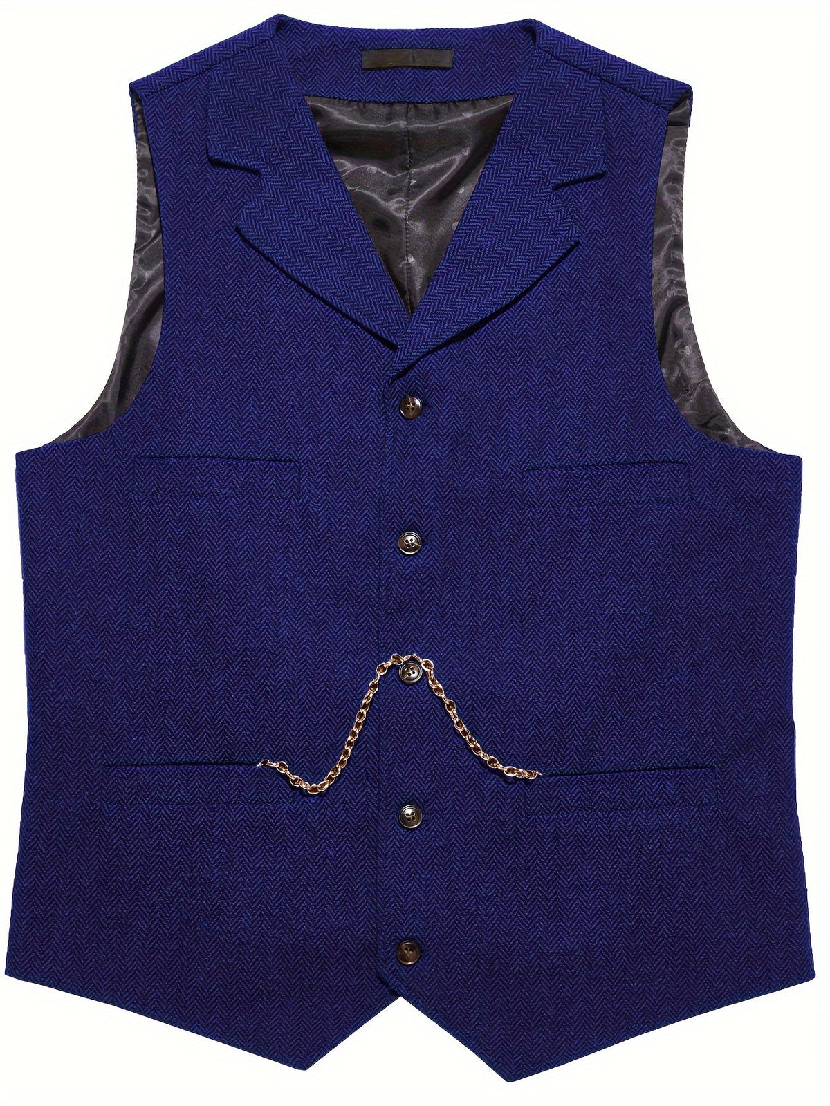 Herringbone Waistcoat in Refined Fabric for Formal or Smart-Casual Wear - Satinni