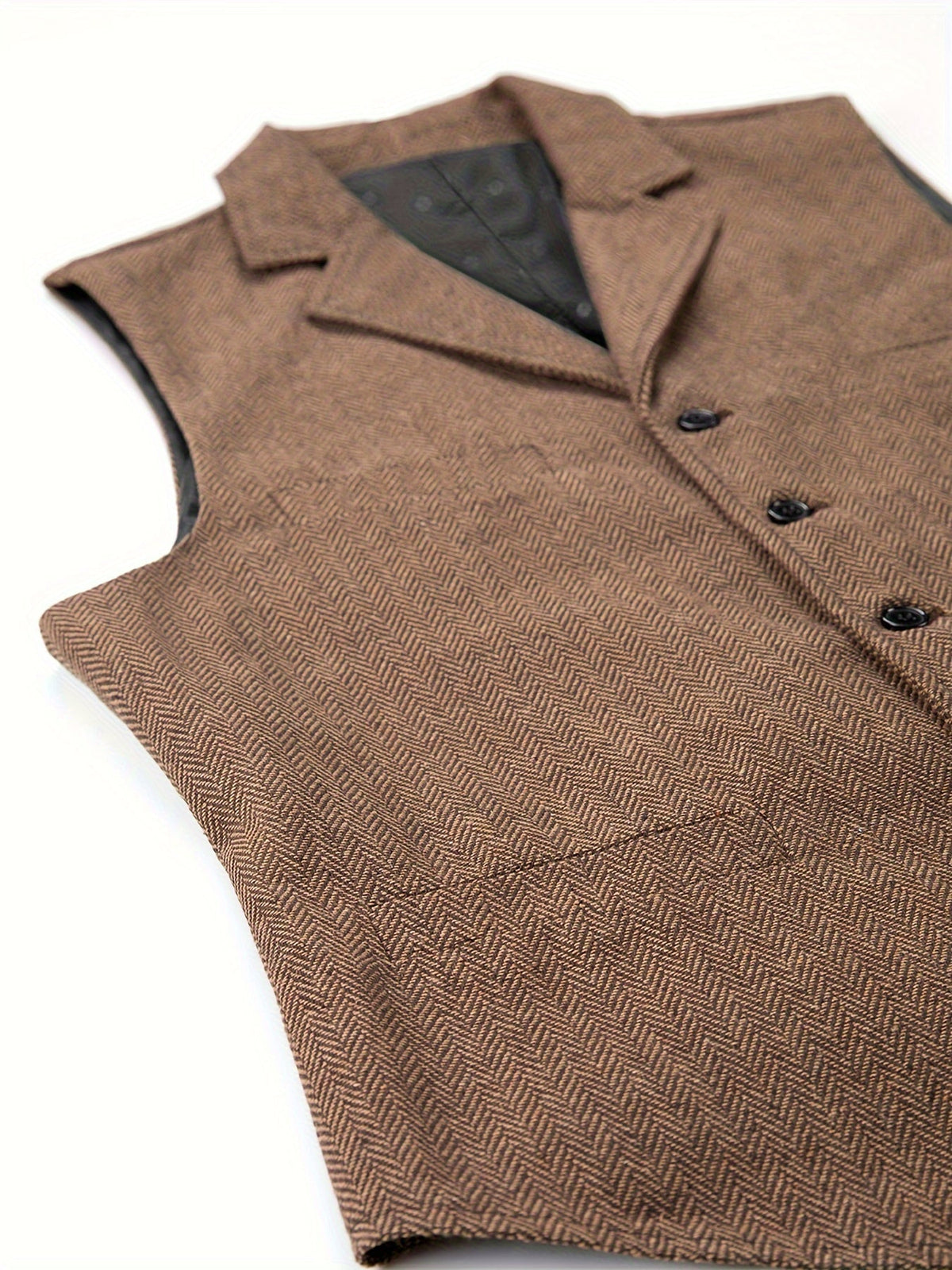 Herringbone Waistcoat in Refined Fabric for Formal or Smart-Casual Wear - Satinni