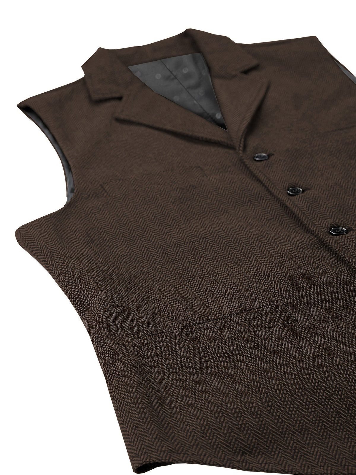 Herringbone Waistcoat in Refined Fabric for Formal or Smart-Casual Wear - Satinni