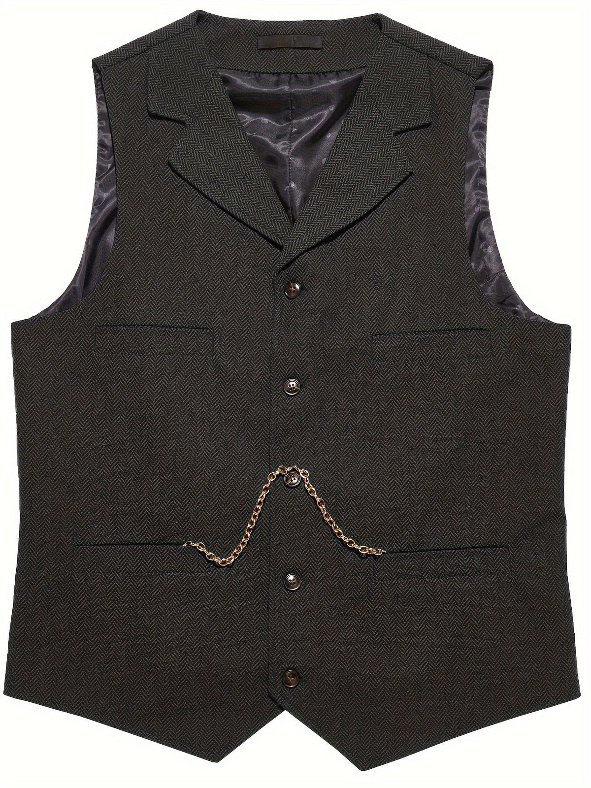 Herringbone Waistcoat in Refined Fabric for Formal or Smart-Casual Wear - Satinni