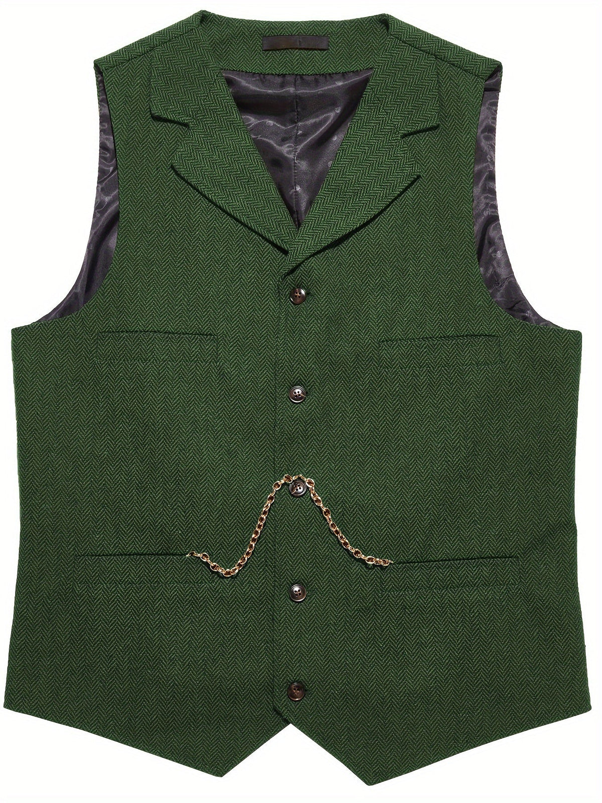 Herringbone Waistcoat in Refined Fabric for Formal or Smart-Casual Wear - Satinni