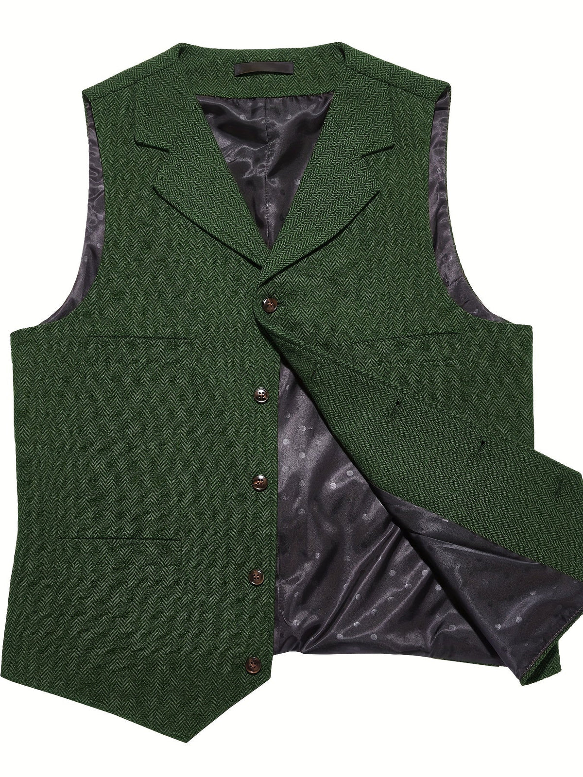 Herringbone Waistcoat in Refined Fabric for Formal or Smart-Casual Wear - Satinni