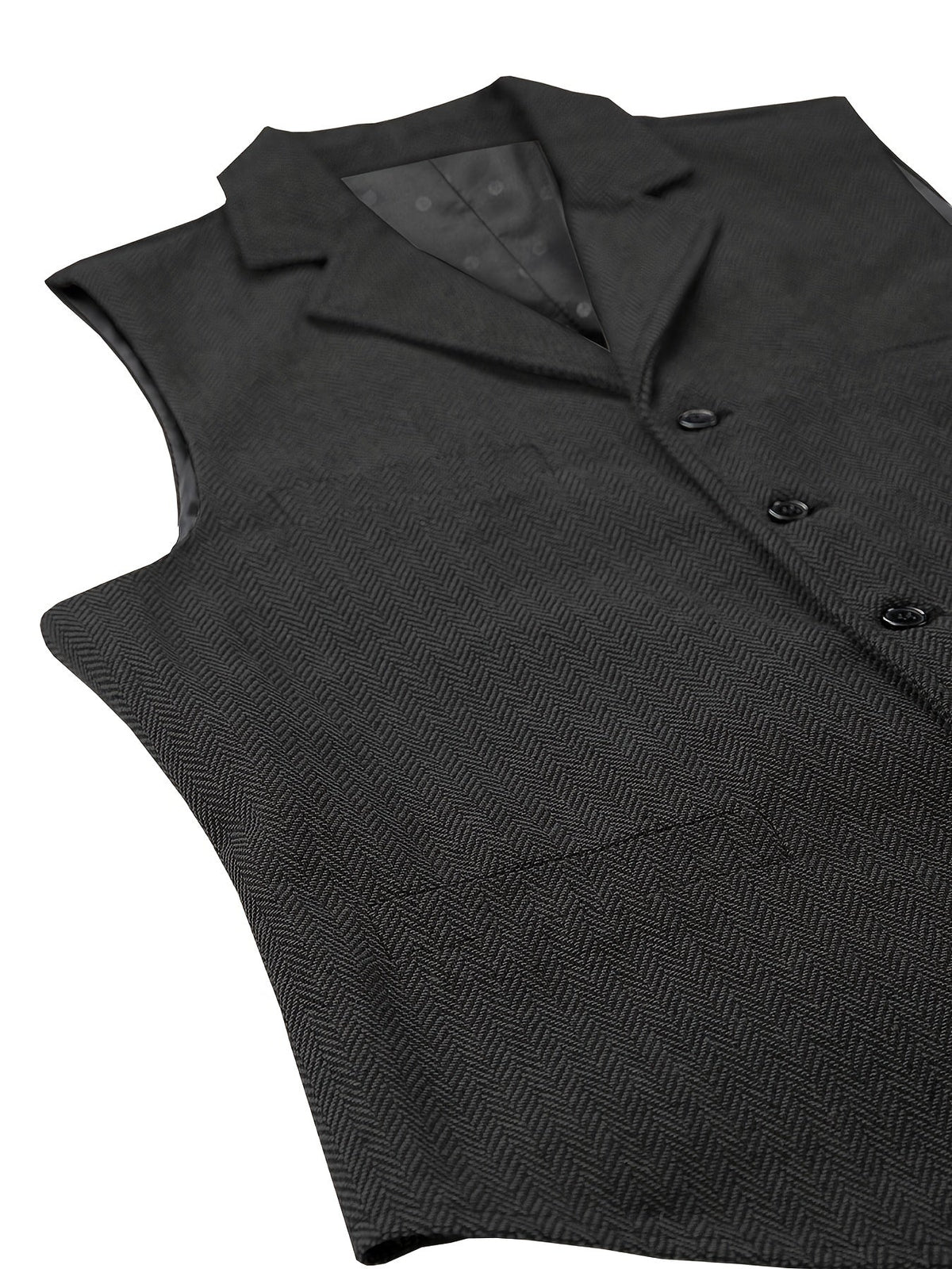 Herringbone Waistcoat in Refined Fabric for Formal or Smart-Casual Wear - Satinni