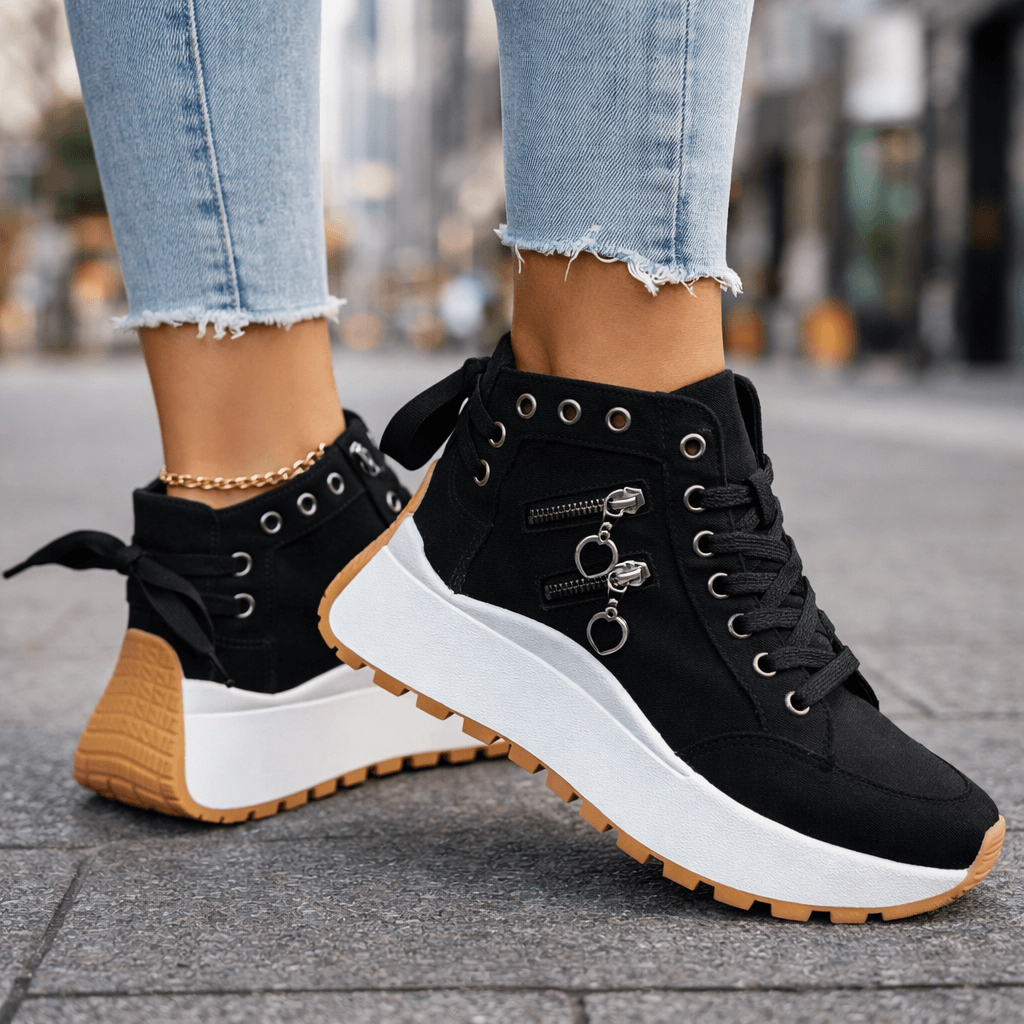 High Cut Lace Shoes for Women | Premium Quality | Stylish Footwear - Satinni