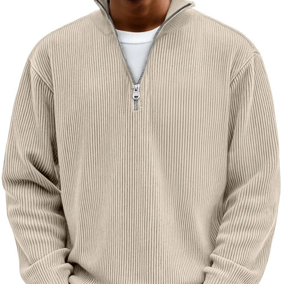 High Neck Zipper Sweater | Stylish Knit Pullover for Casual Wear - Satinni