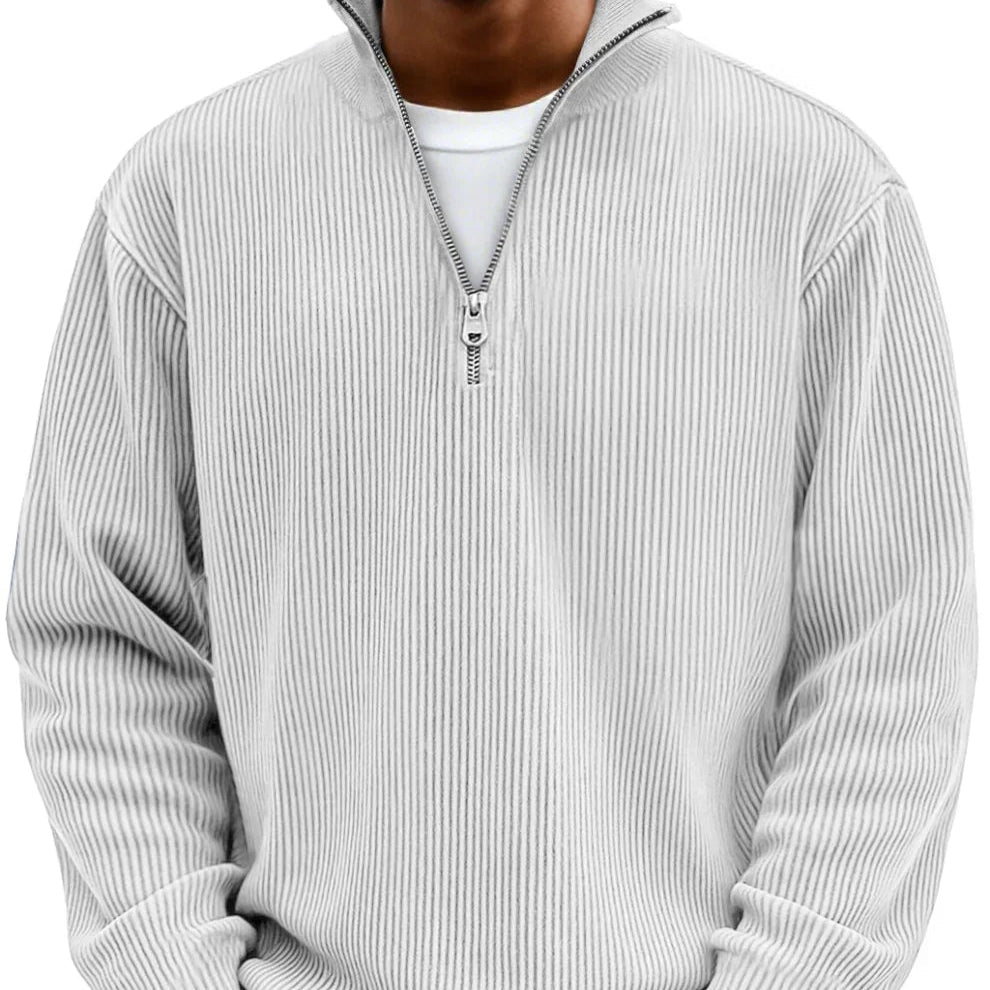 High Neck Zipper Sweater | Stylish Knit Pullover for Casual Wear - Satinni