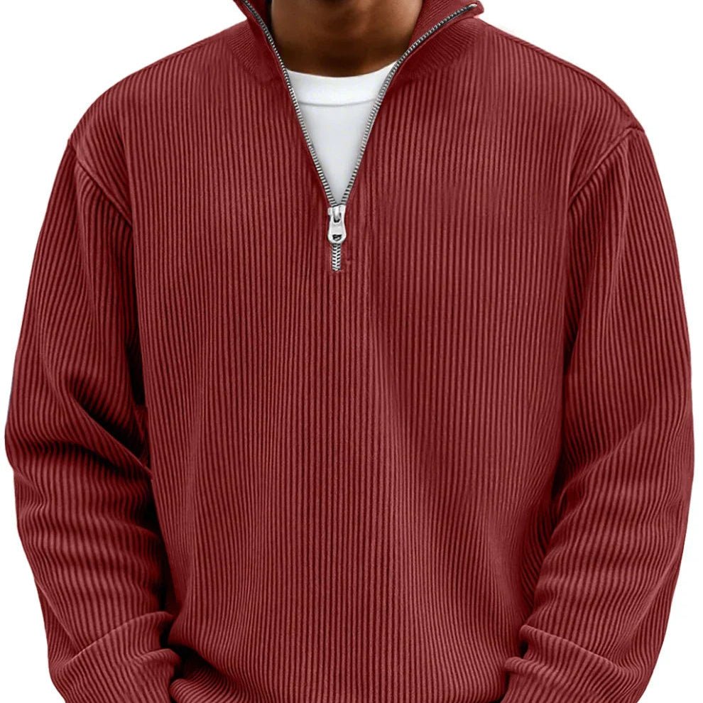 High Neck Zipper Sweater | Stylish Knit Pullover for Casual Wear - Satinni