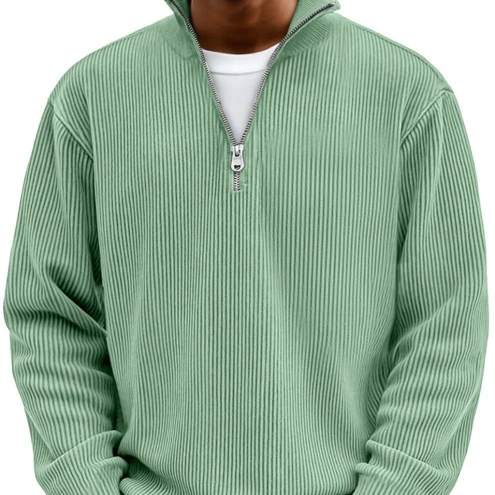 High Neck Zipper Sweater | Stylish Knit Pullover for Casual Wear - Satinni