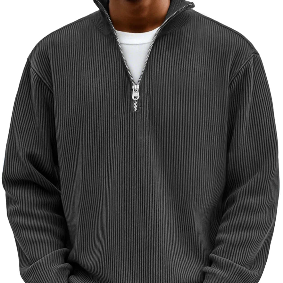 High Neck Zipper Sweater | Stylish Knit Pullover for Casual Wear - Satinni