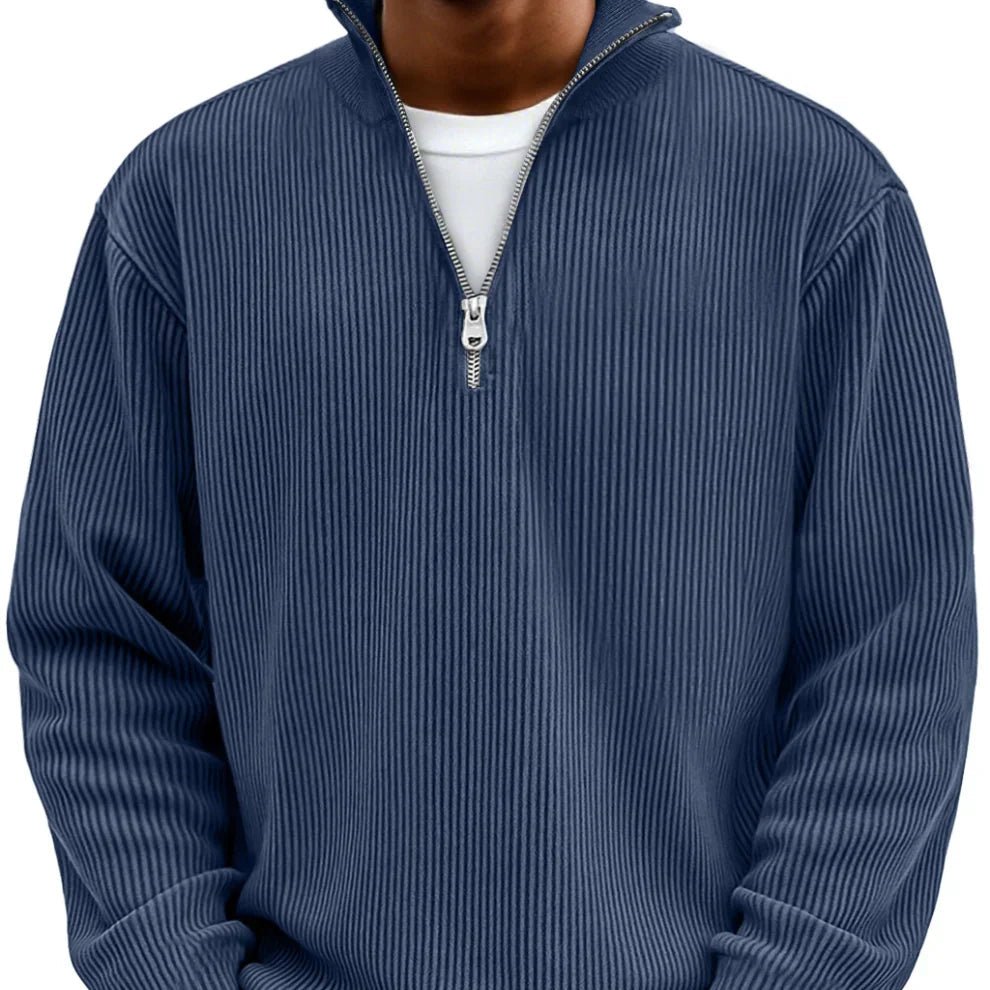 High Neck Zipper Sweater | Stylish Knit Pullover for Casual Wear - Satinni