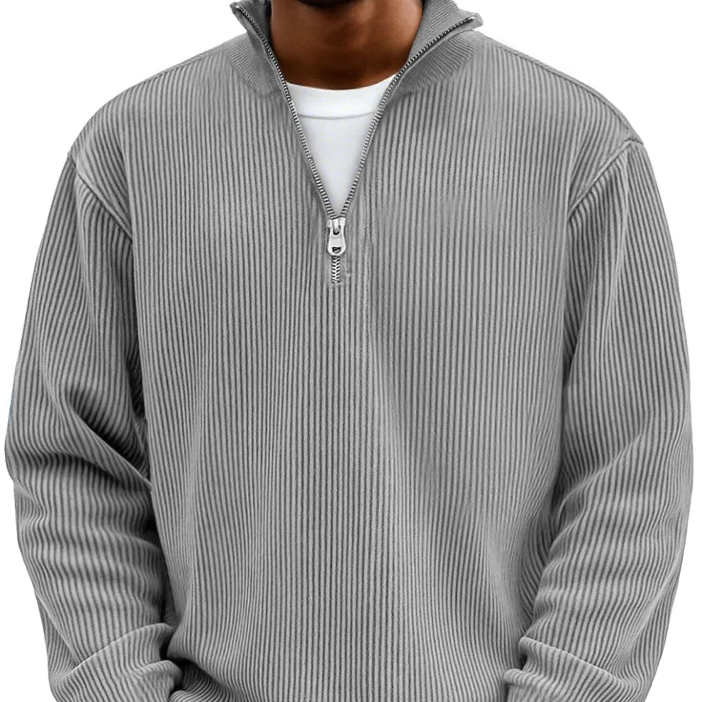 High Neck Zipper Sweater | Stylish Knit Pullover for Casual Wear - Satinni
