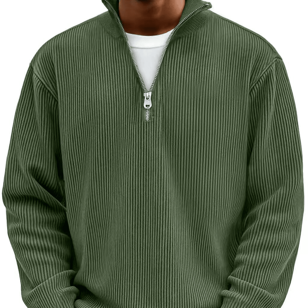 High Neck Zipper Sweater | Stylish Knit Pullover for Casual Wear - Satinni