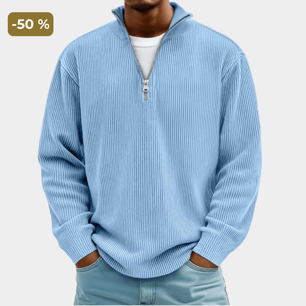 High Neck Zipper Sweater | Stylish Knit Pullover for Casual Wear - Satinni