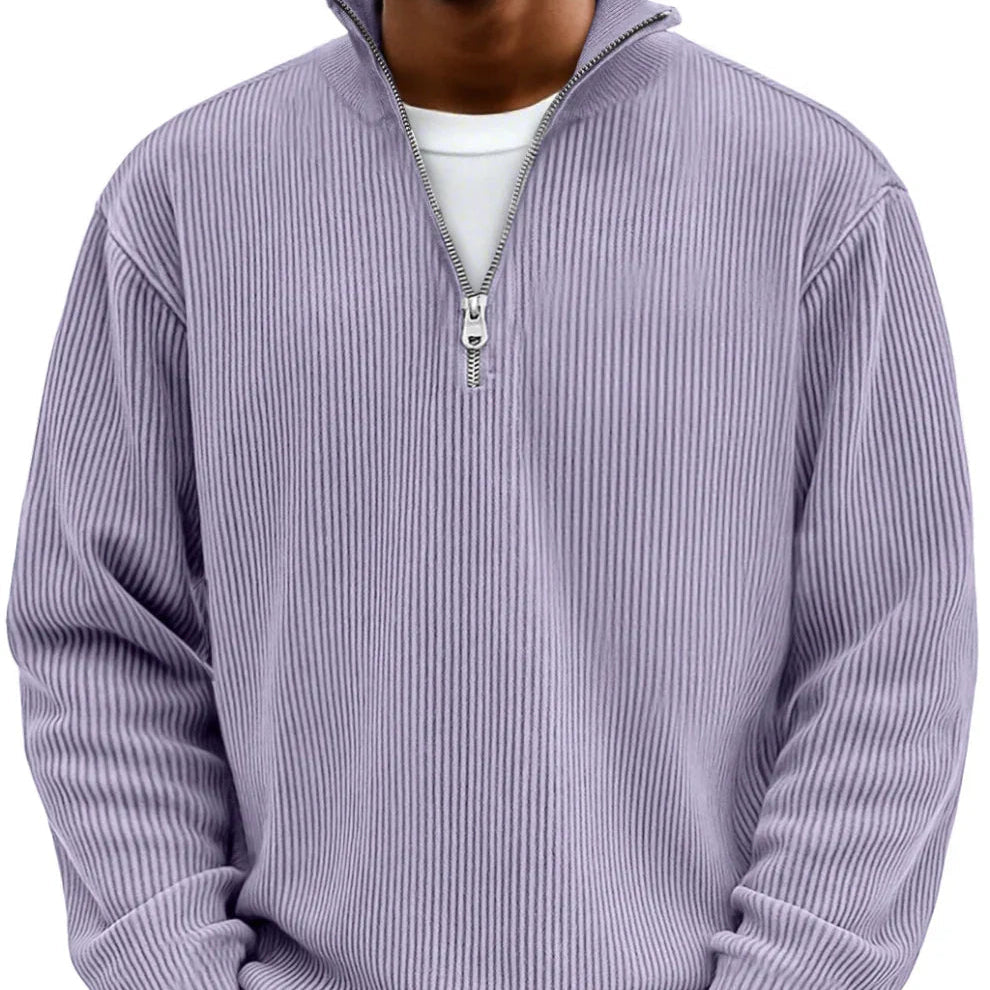 High Neck Zipper Sweater | Stylish Knit Pullover for Casual Wear - Satinni