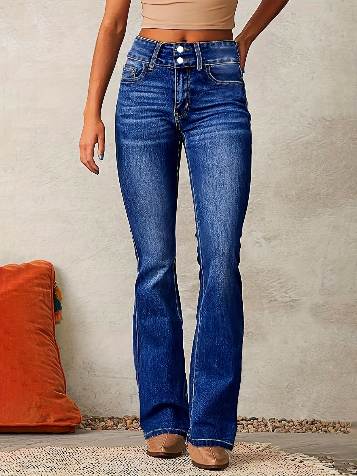 High-Waisted Wide-Leg Jeans for Women | Comfortable Denim Trousers - Satinnis