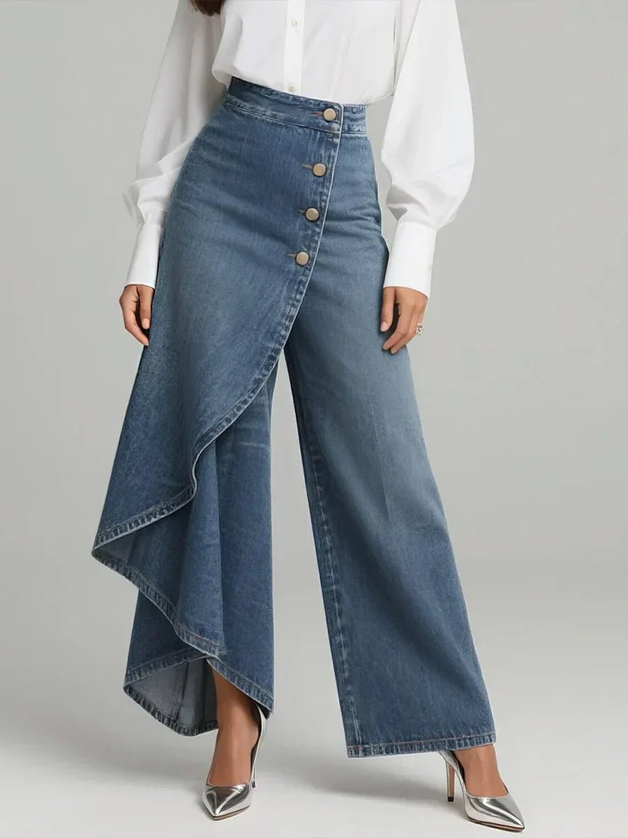 High Waisted Wide-Leg Pants | Elegant Design | Versatile Fashion Trousers - Satinni