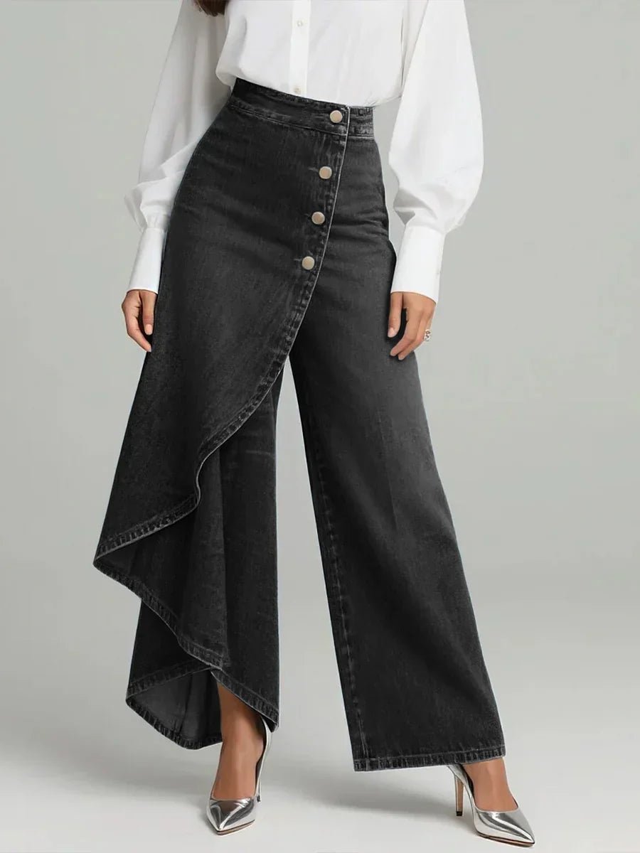 High Waisted Wide-Leg Pants | Elegant Design | Versatile Fashion Trousers - Satinni