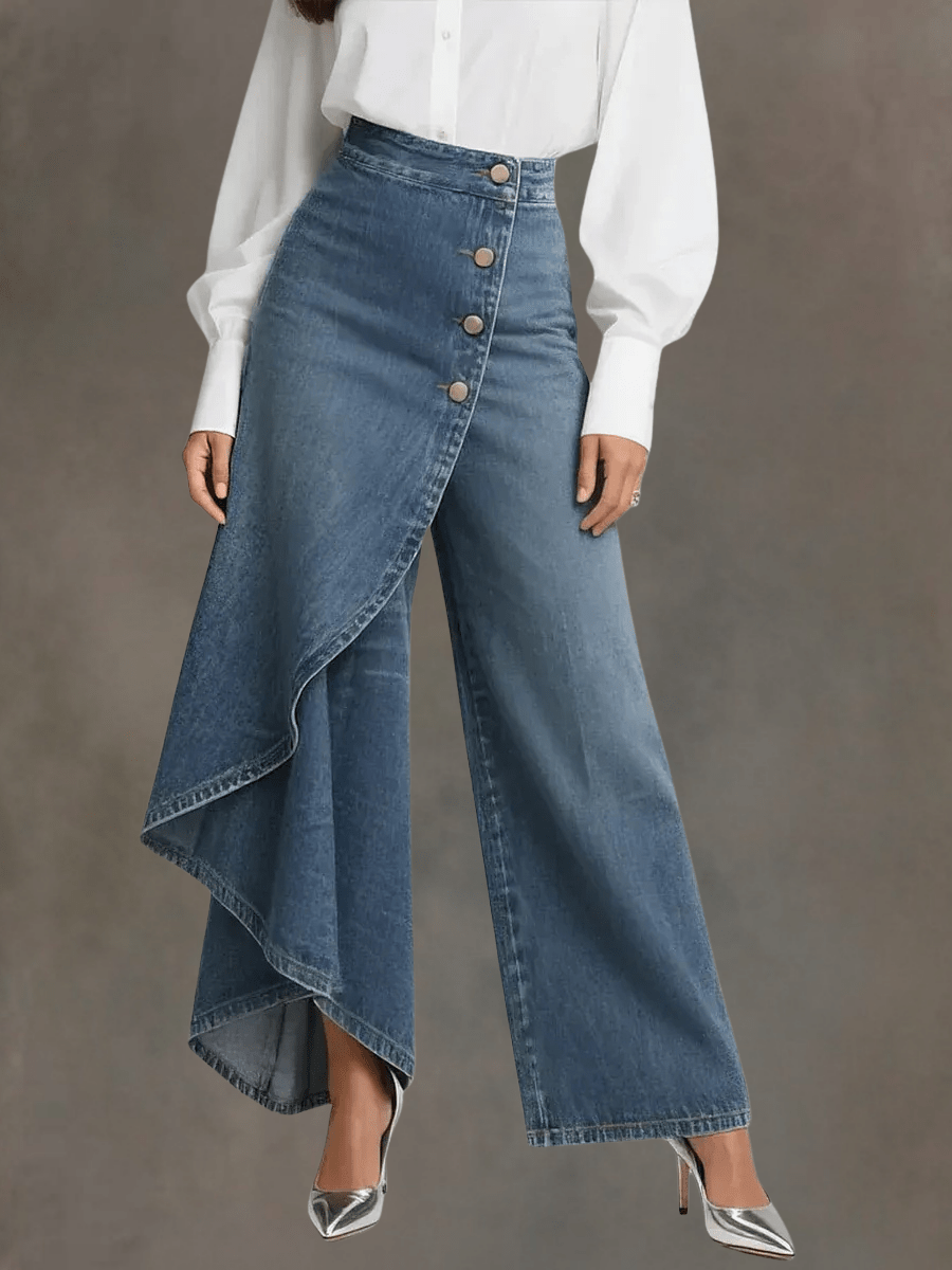 High Waisted Wide-Leg Pants | Elegant Design | Versatile Fashion Trousers - Satinni