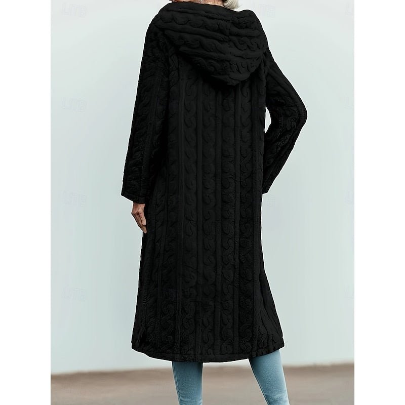 Hooded Longline Coat for Women | Warm and Stylish Outerwear in Various Sizes - Satinnis