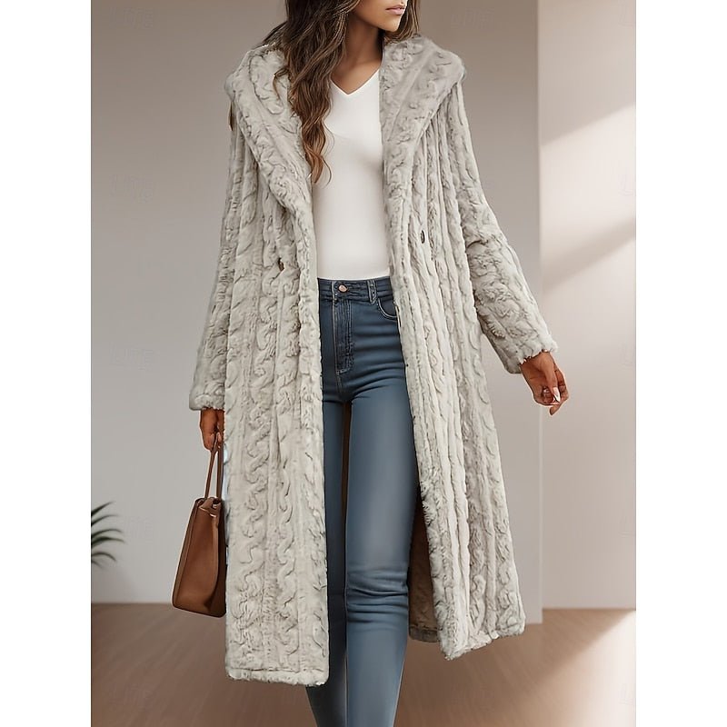 Hooded Longline Coat for Women | Warm and Stylish Outerwear in Various Sizes - Satinnis